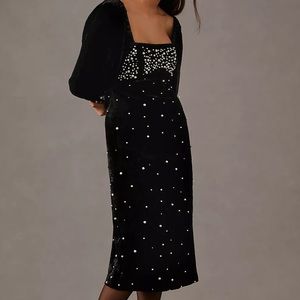 NWT Anthropologie Embellished Velvet Dress